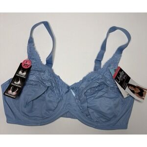 Lilyette By Bali Bra Size 36C Minimizer Underwire Blue LY0428 Lace New